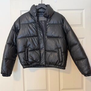 CiSono faux leather puffer coat